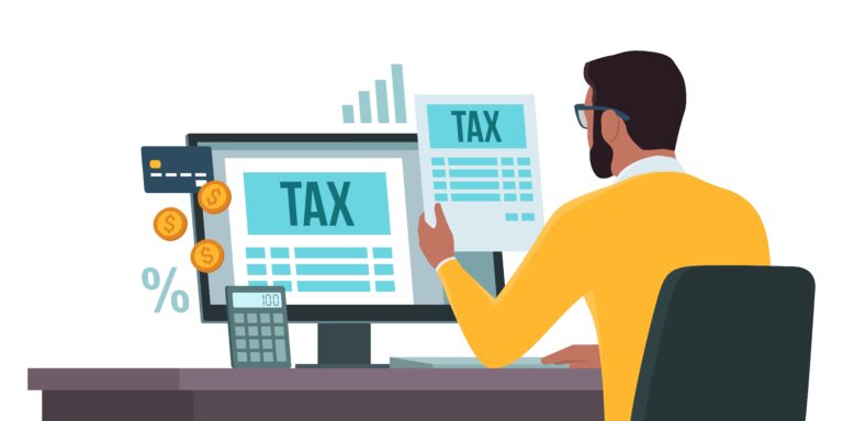 Online,E-tax,Payment,On,Computer:,Man,Checking,Tax,Forms,On