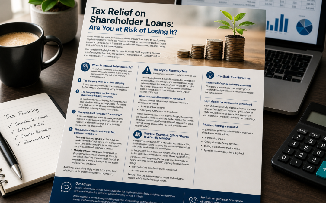 Tax  Relief on Shareholder Loans: Are You at Risk of Losing It?